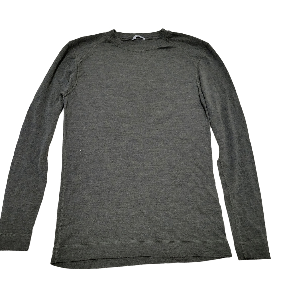 Smartwool Space Dye Olive Green Merino Wool Base Layer Long Sleeve